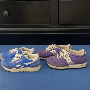 Size 7 sweet gym shoes. Saucony and Reebok
